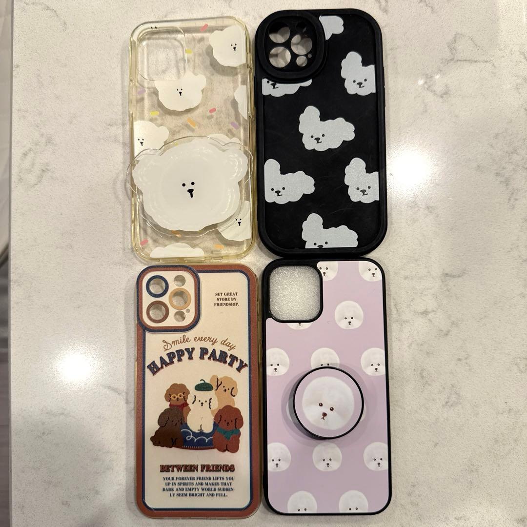 iPhone12pro シルバー128GB ビションフリーゼ柄カバー×4おまけ付