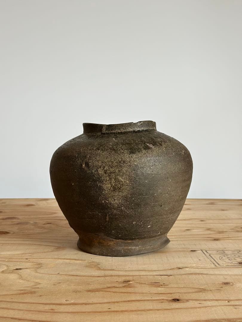 須恵器薬壺 (奈良-平安時代) 自然釉 短頸壷 猿投 古美術 骨董