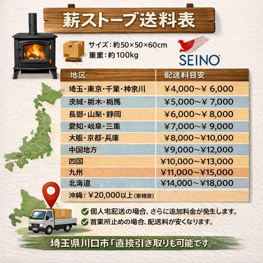 新品鋳鉄薪ストーブ 屋外吸気可能 室内空気を消費しにくい設計 耐熱ガラス 高蓄熱