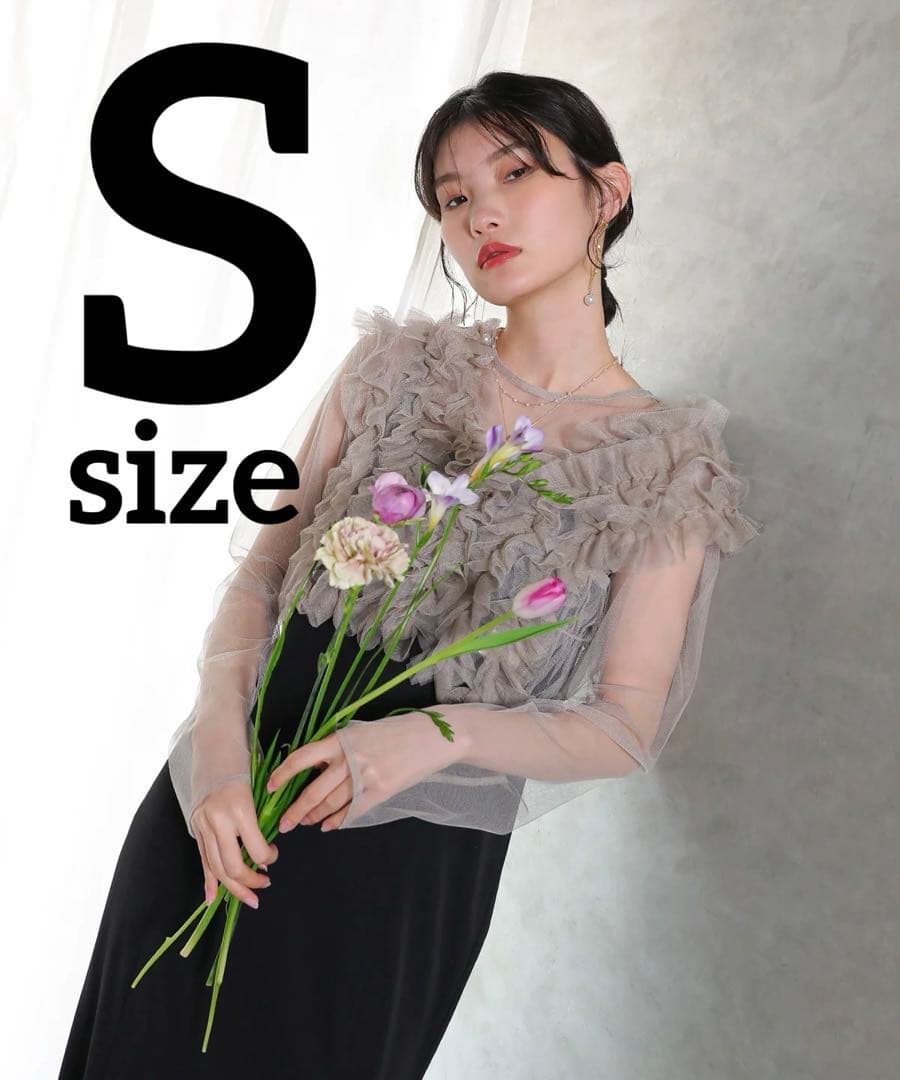 チュール ボリューム フリル ベスト シアー トップス ワンピース 3点セット