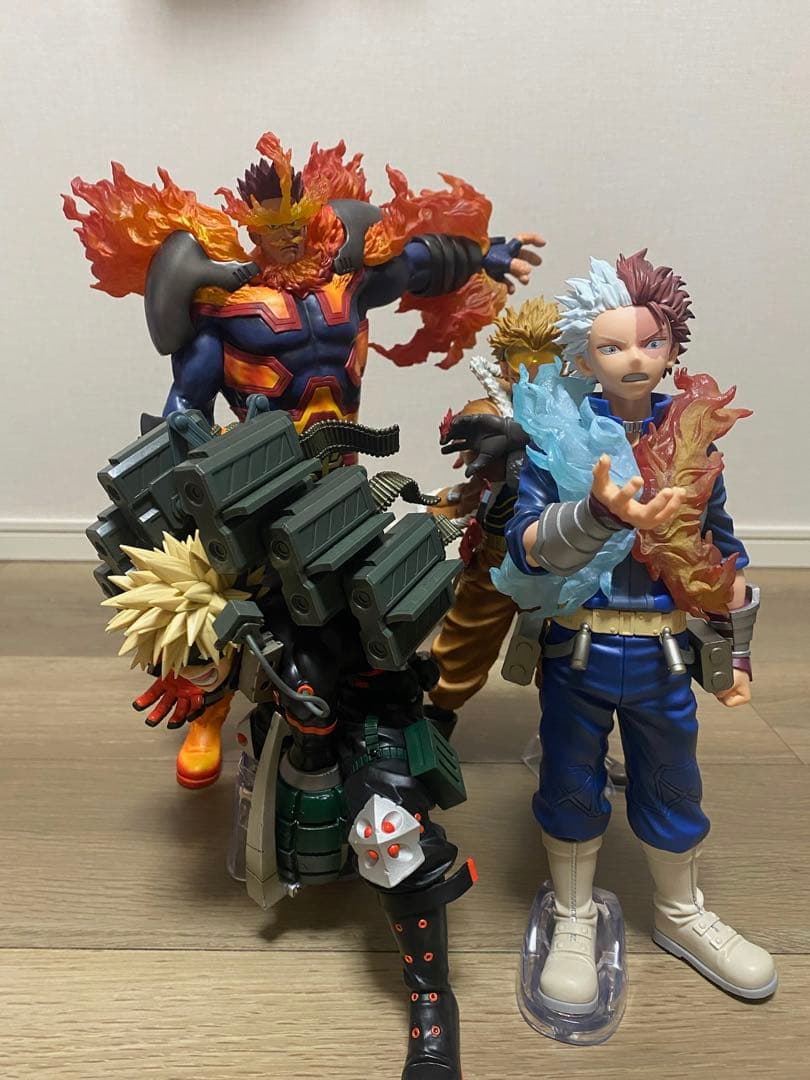 4体 一番くじ 僕のヒーローアカデミア 爆豪勝己 轟焦凍 エンデヴァー ホークス