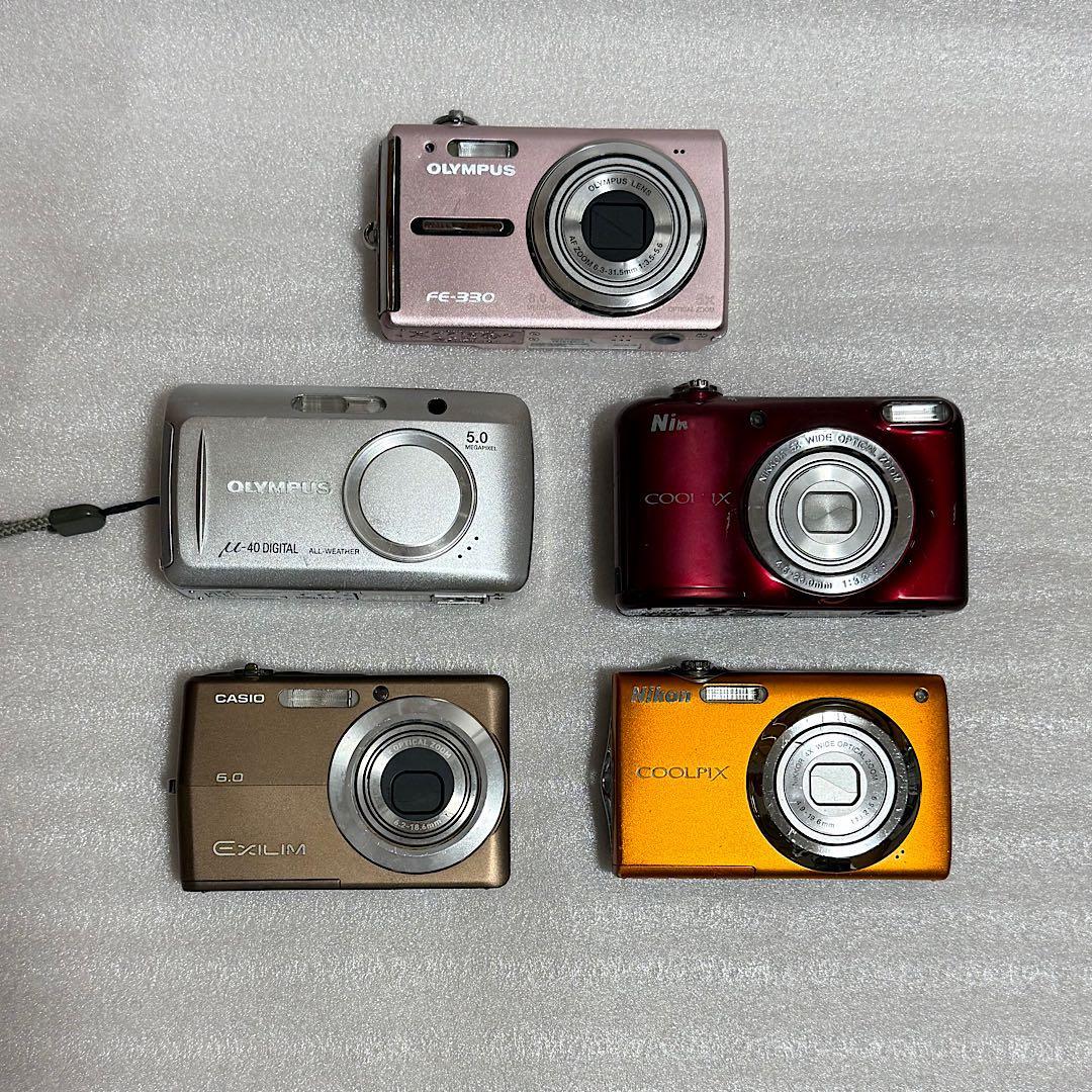 コンパクトデジタルカメラ 5台セット　オリンパス・ニコン・カシオ　ジャンク