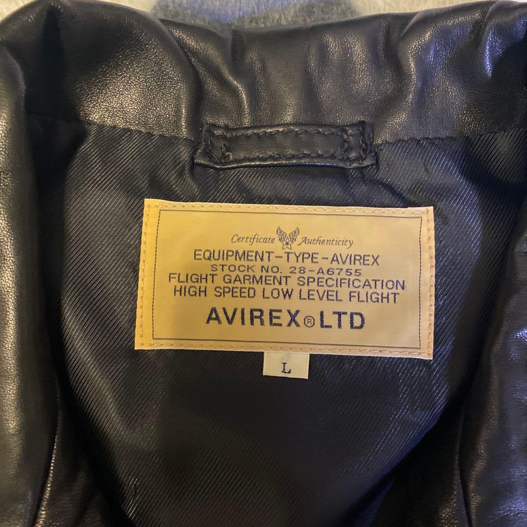 【羊革】AVIREX シングルライダース レザージャケット Lサイズ 黒