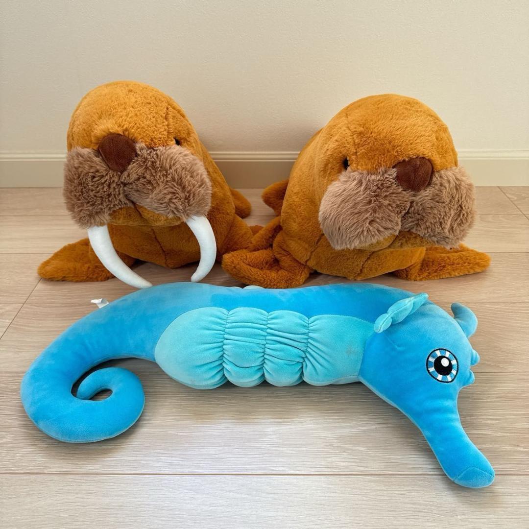 伊勢シーパラダイス セイウチ タツノオトシゴ ぬいぐるみ ３体セット 現状品