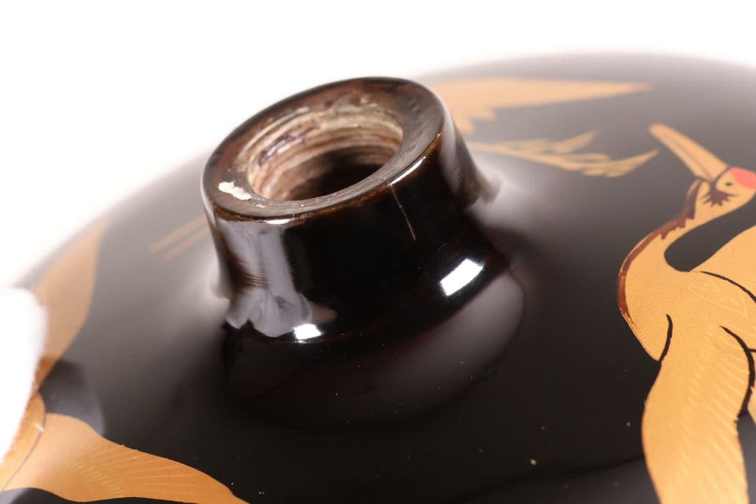 波に鶴 金銀蒔絵 高月一対 木箱 木製漆器 高坏 高槻 菓子器 【MA743】