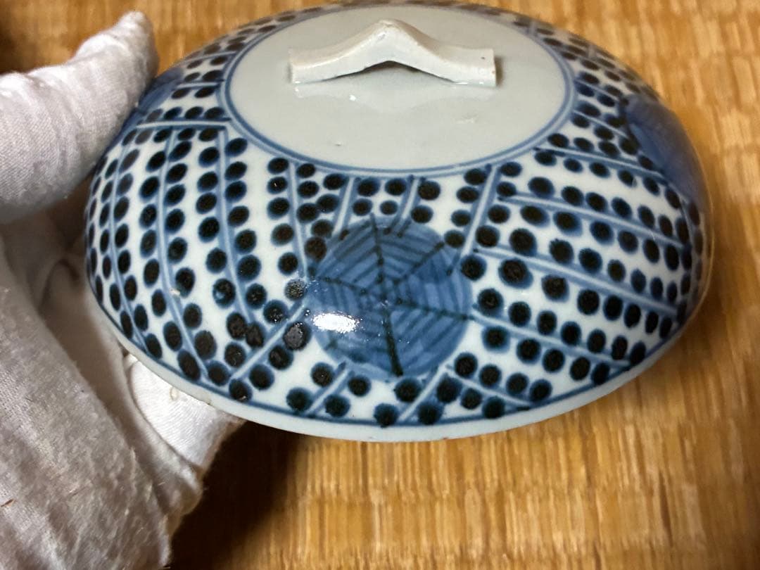 古伊万里 染付 丸紋 蓋物 菓子鉢 時代物