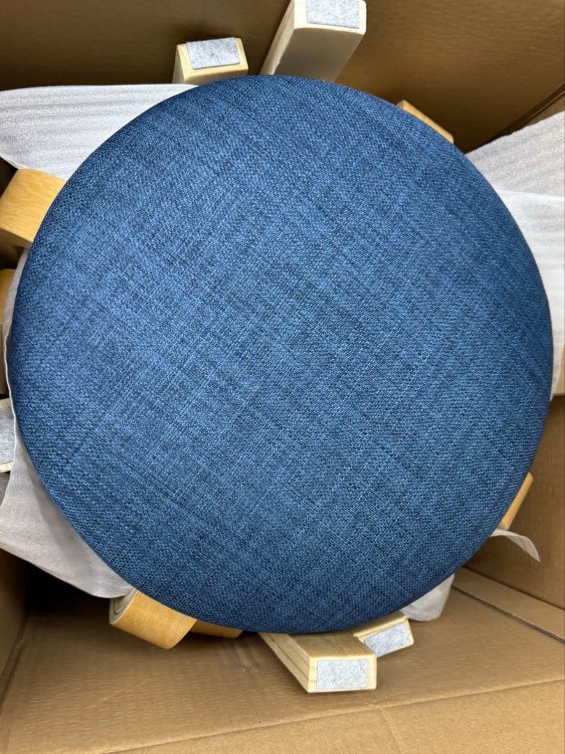 アイリス 椅子 木製 スツール ネイビー ファブリック SL-02F 6脚セット