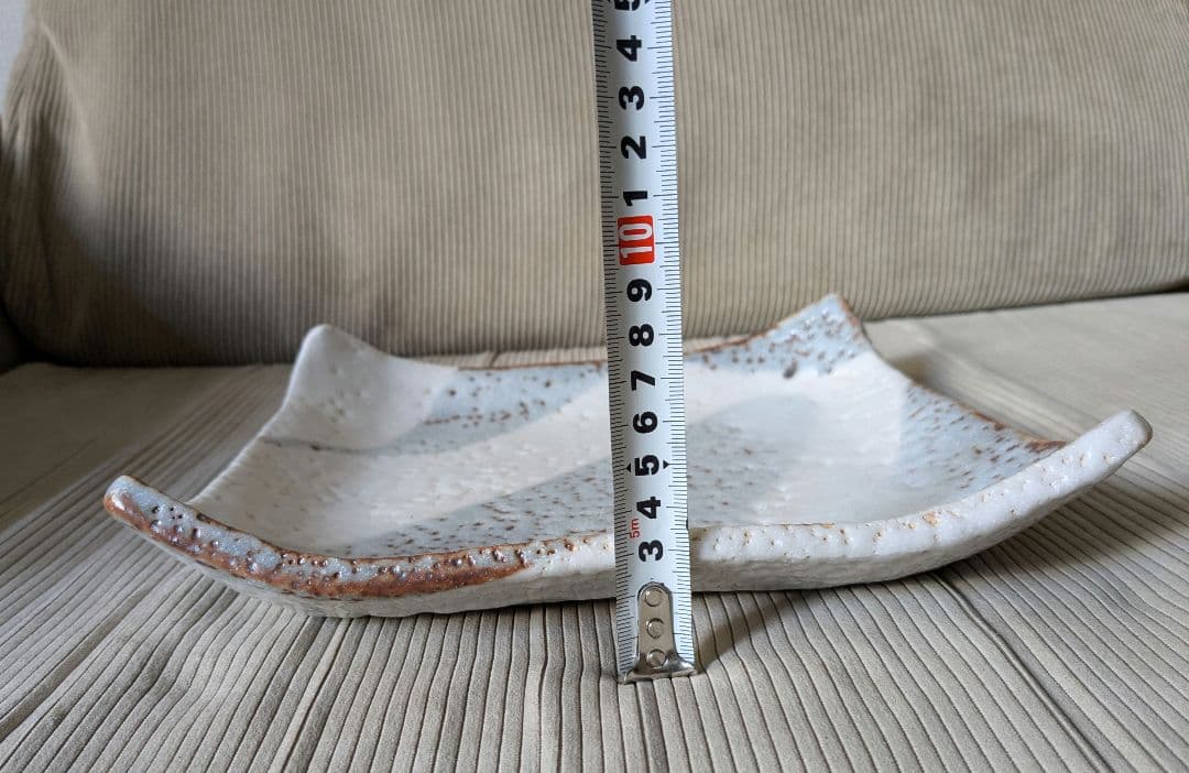 加藤春鼎 大皿　鼠志野　大型　角皿26㌢平皿　作家物