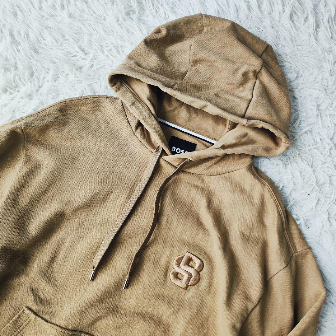 【高級】Hugo Boss★プルオーバーパーカー 刺繍ロゴ Lサイズ