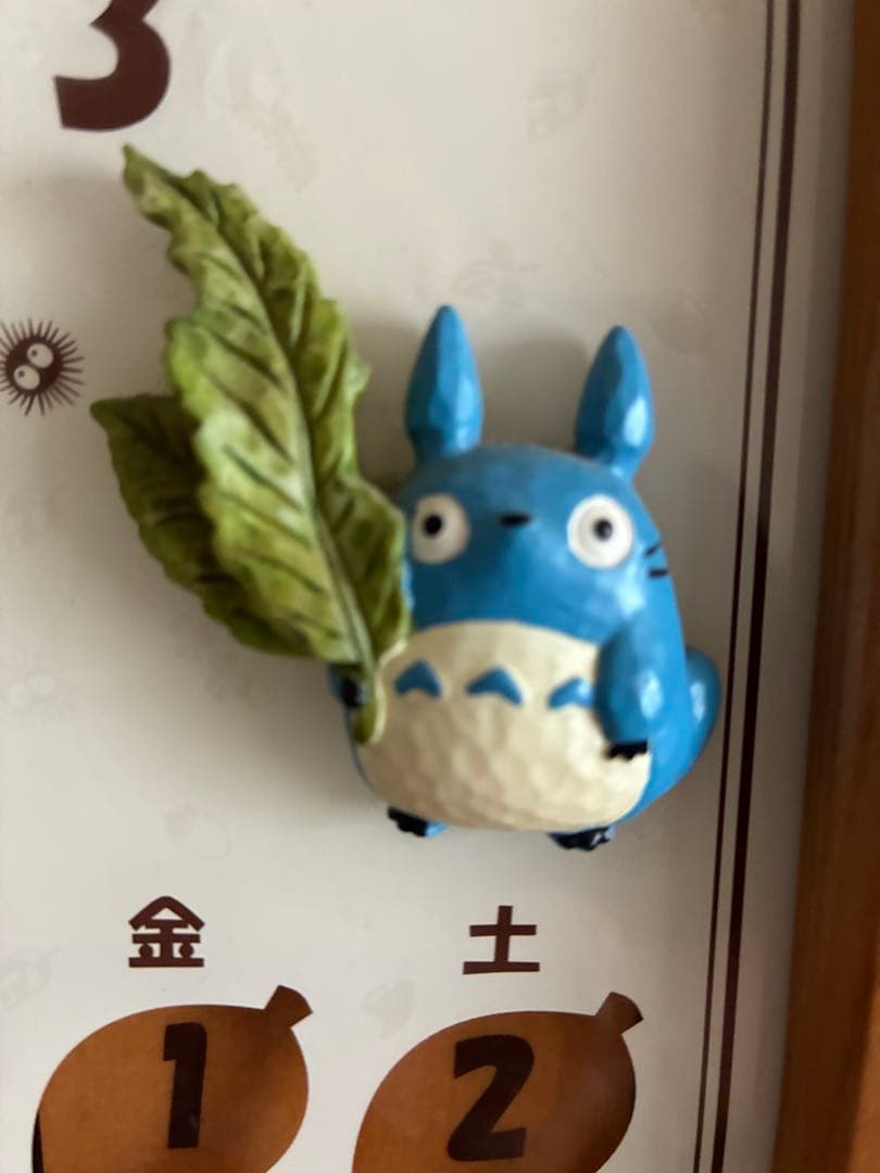 【時計動きます】ジブリ　となりのトトロ　万年カレンダー掛け時計兼置き時計