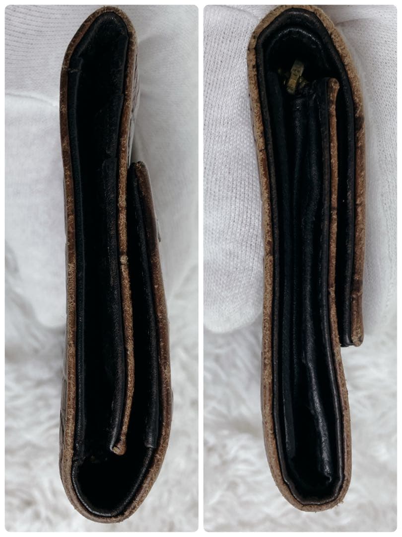 sa ミュウミュウ 折り財布クロコ型押し レザー y2k アーカイブ 茶