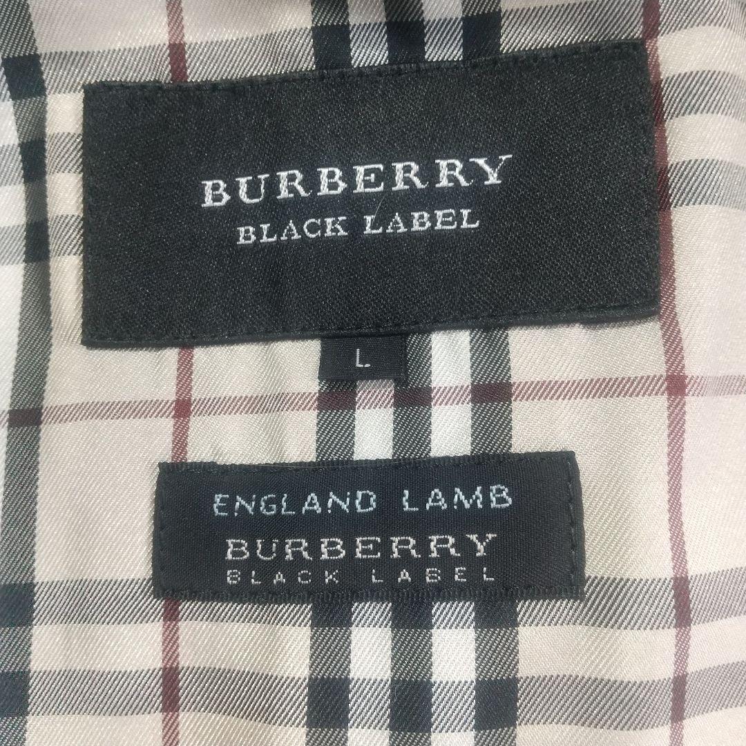 バーバリーブラックレーベル ライダースジャケット L ラムレザー 革ジャン