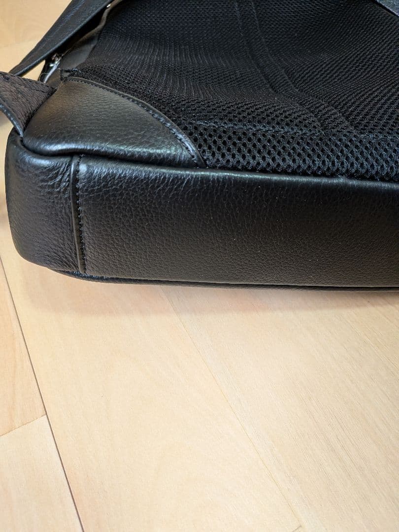 MURA 薄マチ ダブルジッパー シュリンクレザー スマート ビジネス リュック