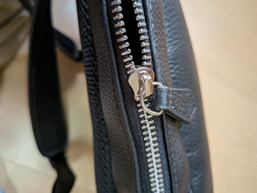 MURA 薄マチ ダブルジッパー シュリンクレザー スマート ビジネス リュック