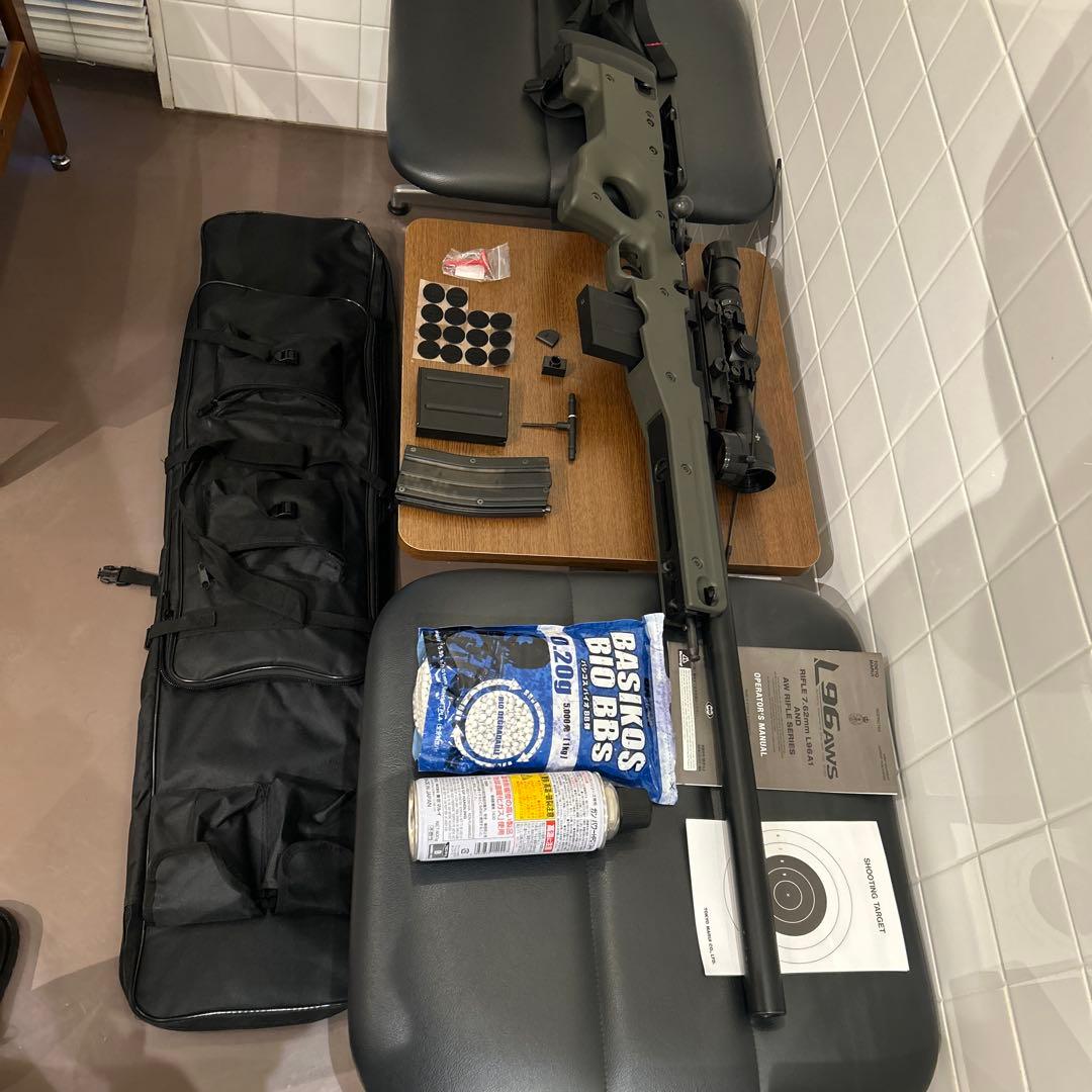 【美品】東京マルイNo7 L96AWS ODボルトアクションエアライフル