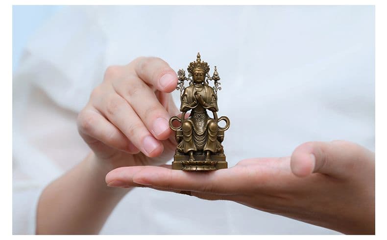 仏教美術 仏像 小仏像 天冠弥勒仏像 銅製品 鎮宅辟邪 開運風水 招財 置物