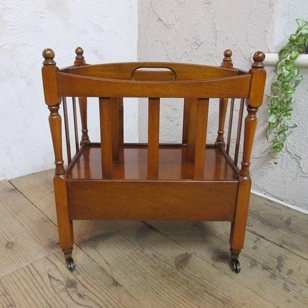 イギリス アンティーク 家具 マガジンラック カンタベリー 収納 6654c