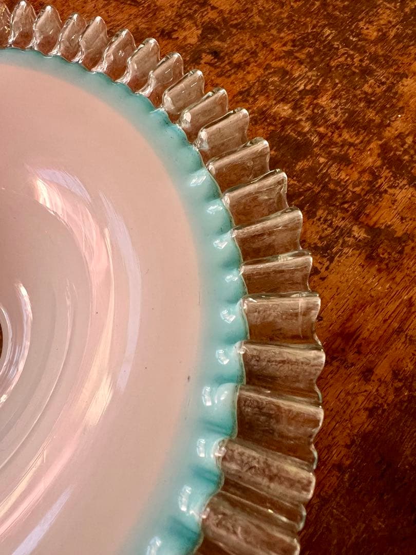 大正ロマン　和ガラス　電笠　青　アンティーク　灯り　照明　古民家　古道具