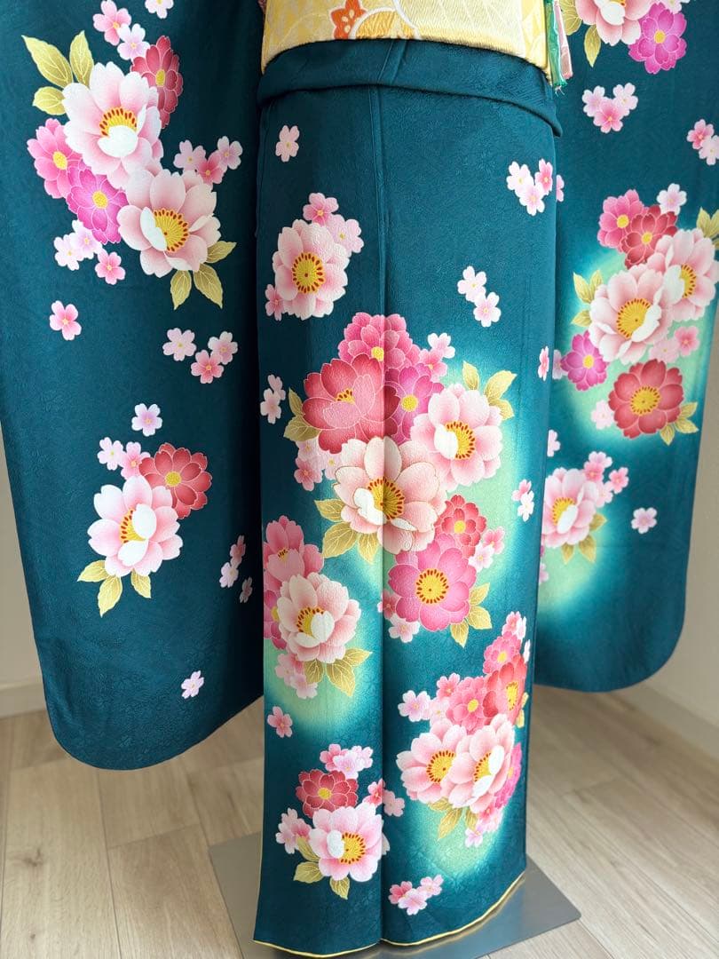 みるく様　【特別大価格❣️⑥】振袖フルセット　正絹振袖　成人式 緑系