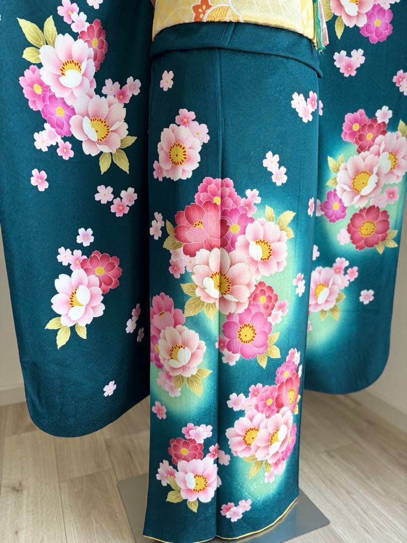 みるく様　【特別大価格❣️⑥】振袖フルセット　正絹振袖　成人式 緑系