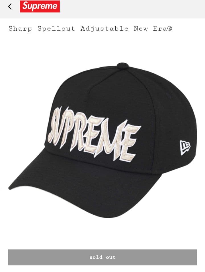 帽子 Supreme Sharp Spellout Adjustable NewEra