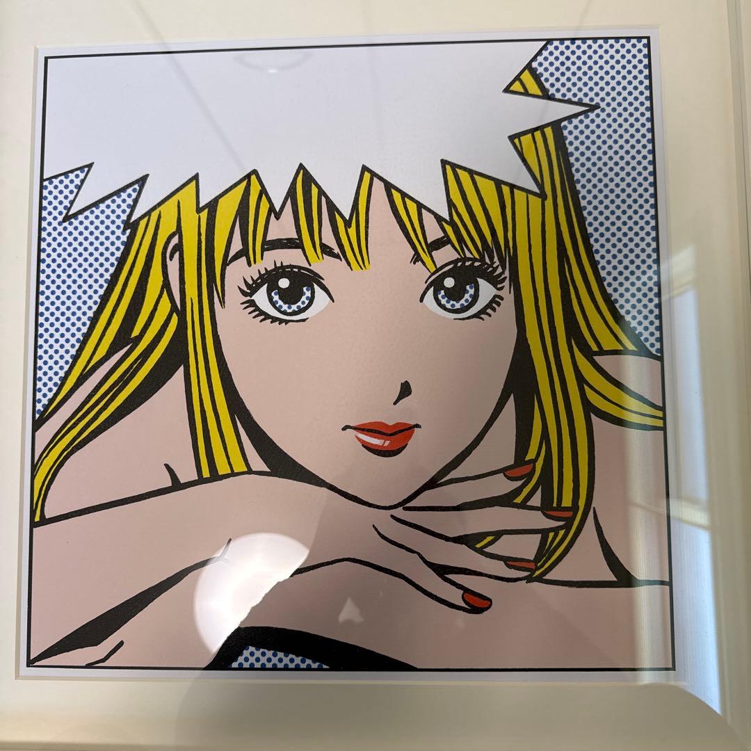 江口寿史　ストップひばりくん　キャンパスアート40㎝角銀杏BOYS 額装60㎝角