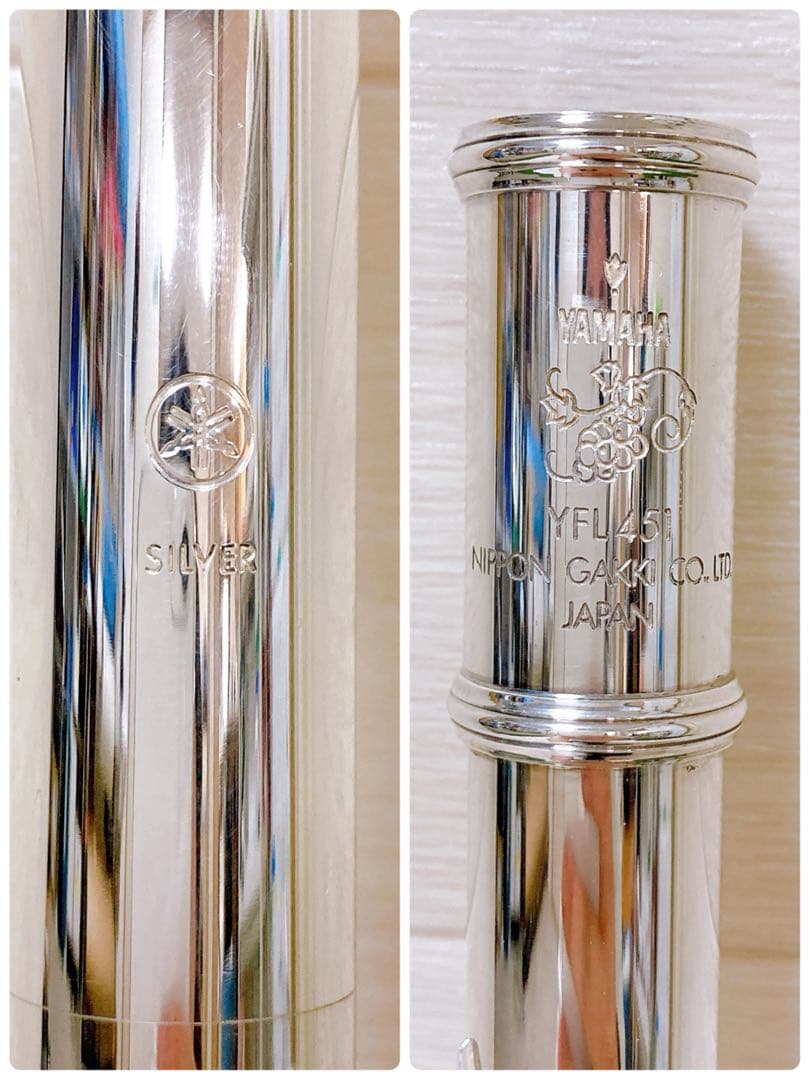 ヤマハ　シルバー　YFL451 フルート　管楽器　銀製モデル　SILVER