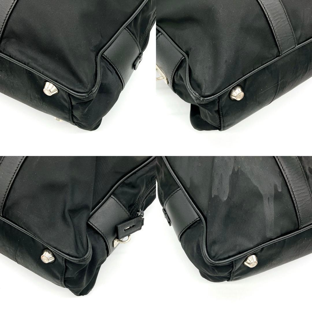 【PRADA】ブリーフケース　ナイロン　ブラック　シルバー金具　A4 三角ロゴ