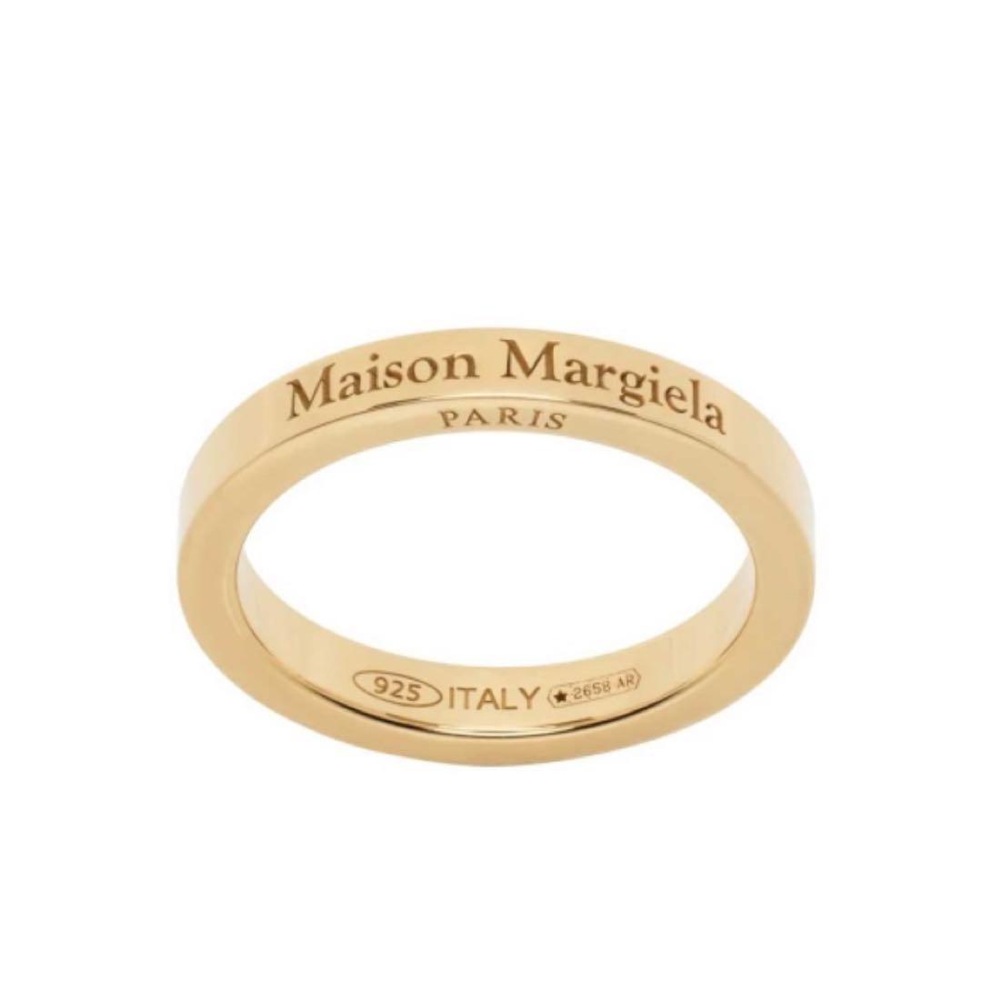 ラスト１【新品】メゾン マルジェラ 指輪 ロゴ シルバーリング ゴールド 09