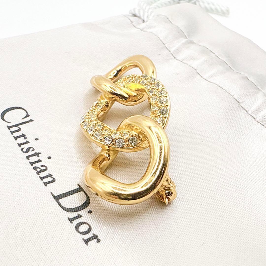 2740-4 極美品✨Dior　ブローチ　CD　ロゴ　希少　刻印