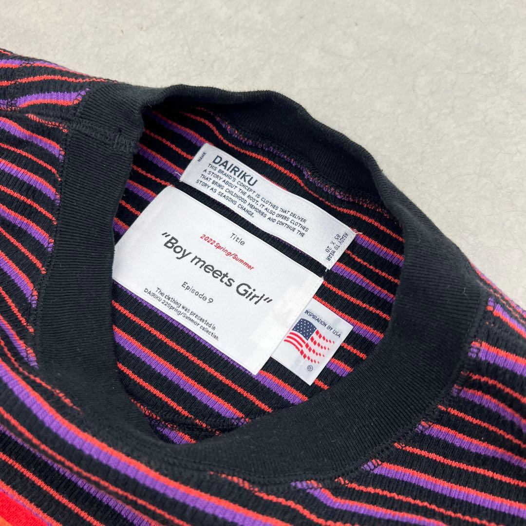 DAIRIKU ダイリク 22SS 刺繍ボーダーロンT