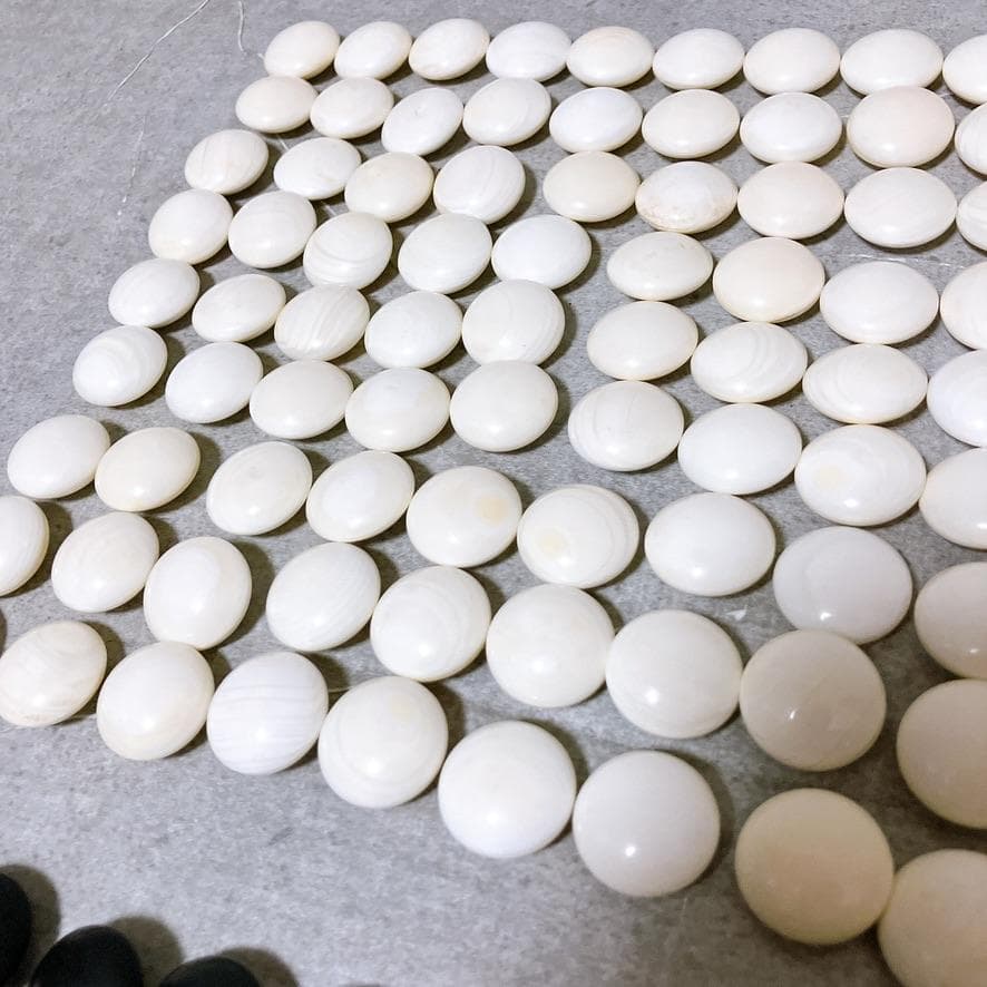 囲碁 碁石 本蛤白 那智黒 碁石セット 蛤碁石 38号 碁笥付き 極厚 レア