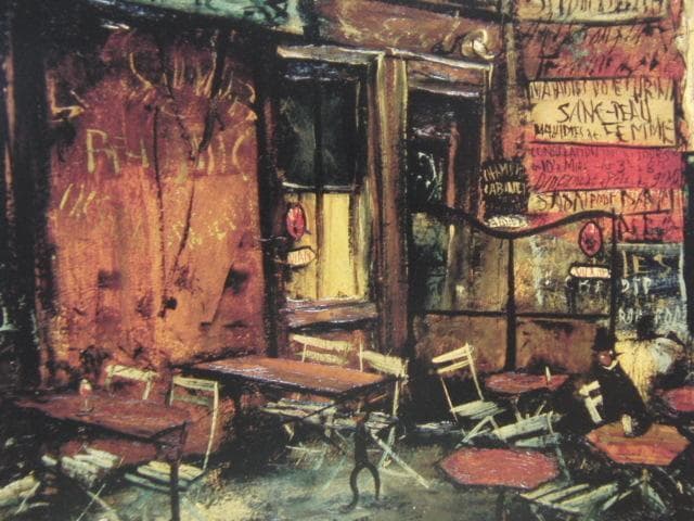 佐伯祐三、レストラン（オテル・デュ・マルシュ）、希少画集画、新品高級額・額装付