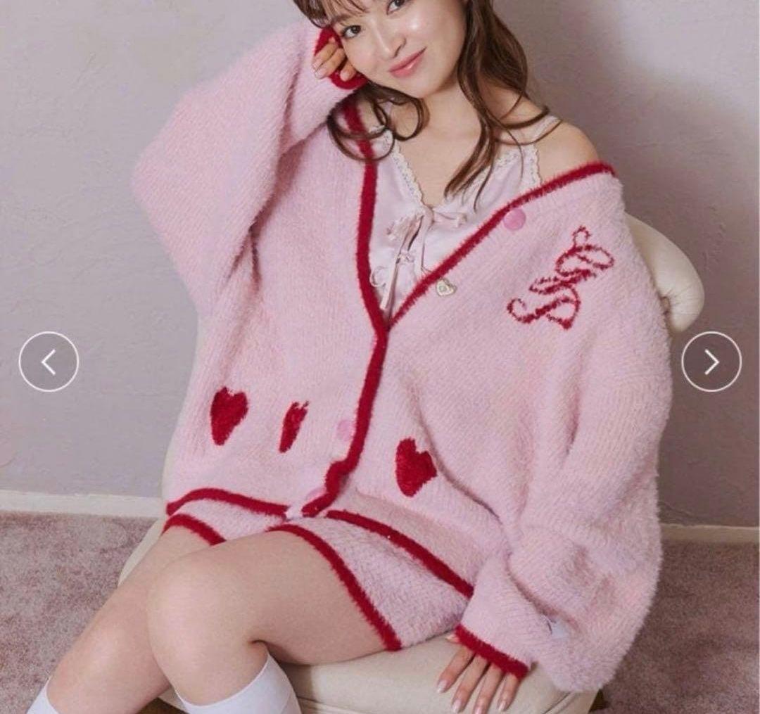 ジェラートピケ ラメフェザー カーディガン【PNK】