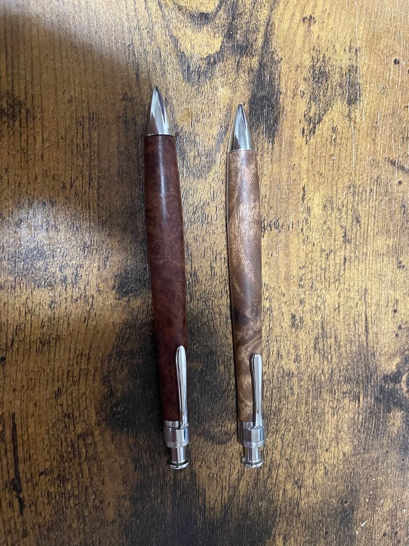 春山様工房楔シャープペンシル花梨瘤、マーブルウッド