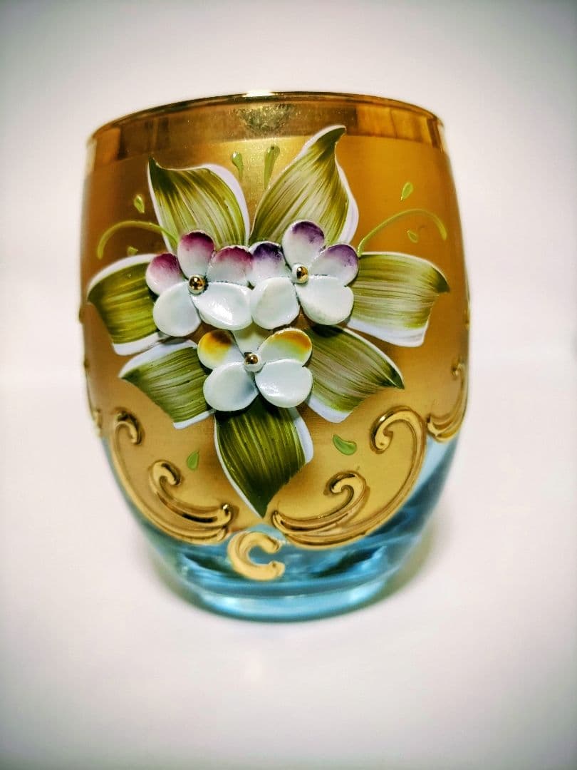 イタリアムラーノ•ベネチアングラスミラートレイ＆ベネチアングラス*水差しセット！