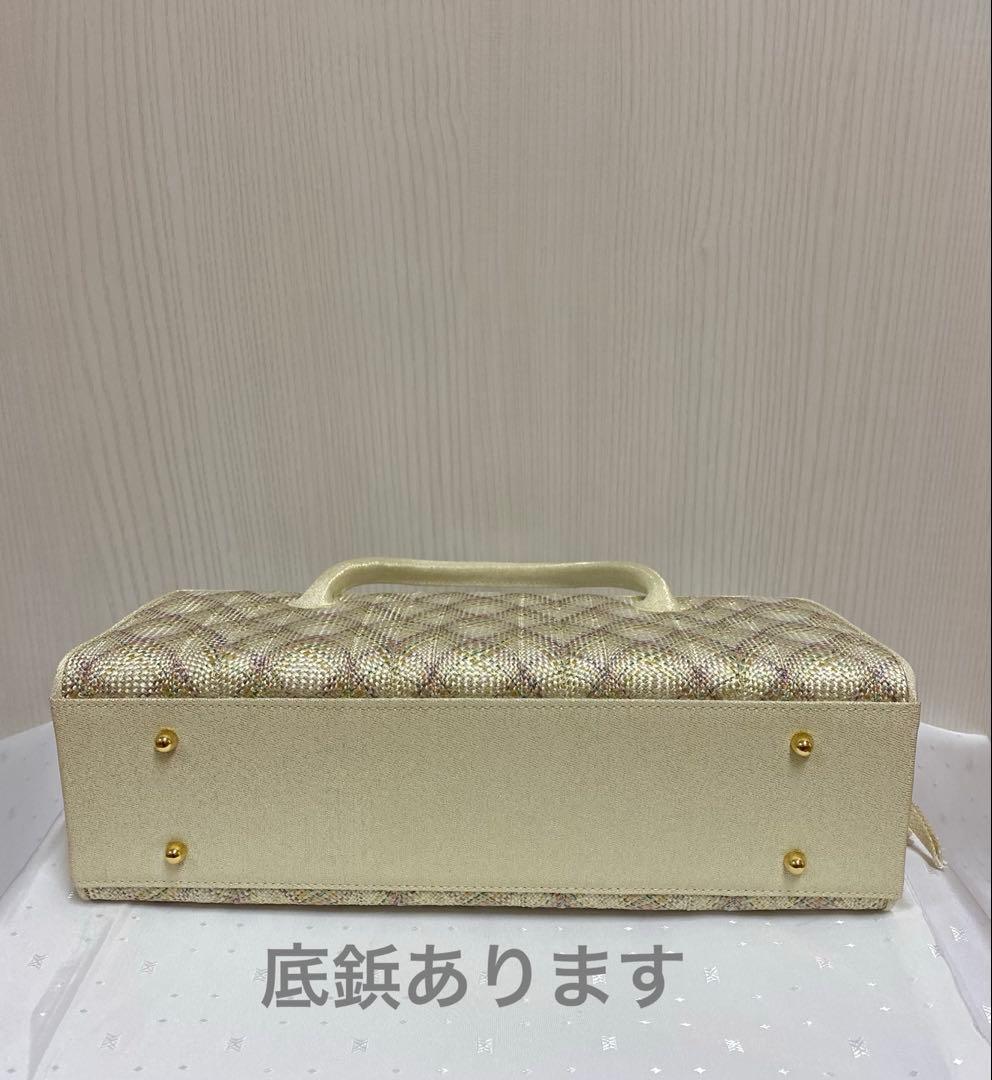 【新品未使用】組織帯地使用　利休バッグ　横長