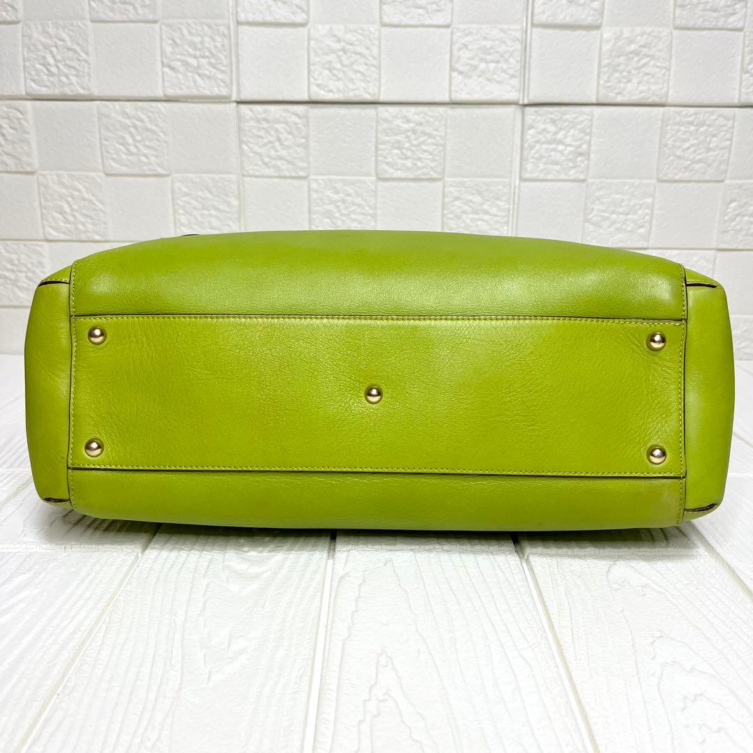 【入手困難】✨上美品✨☘️フェラガモ☘️✨ハンドバッグ✨ガンチーニ✨グリーン✨