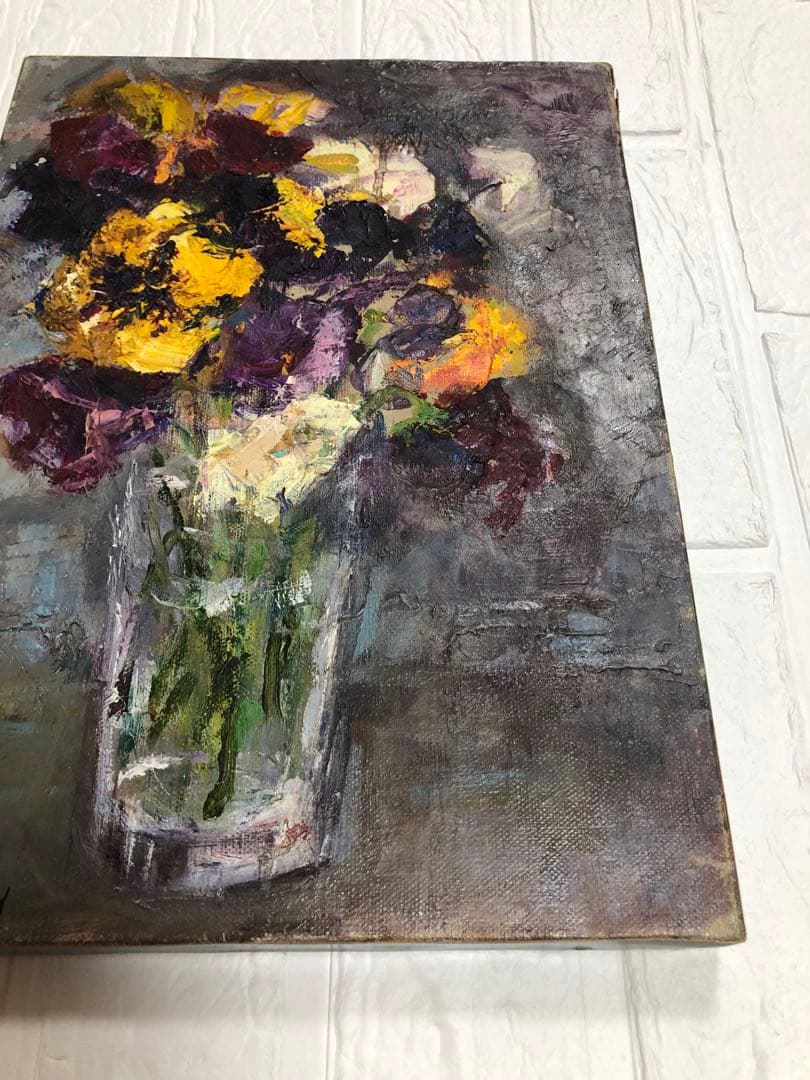 油絵（すみれ）スミレ　訳あり