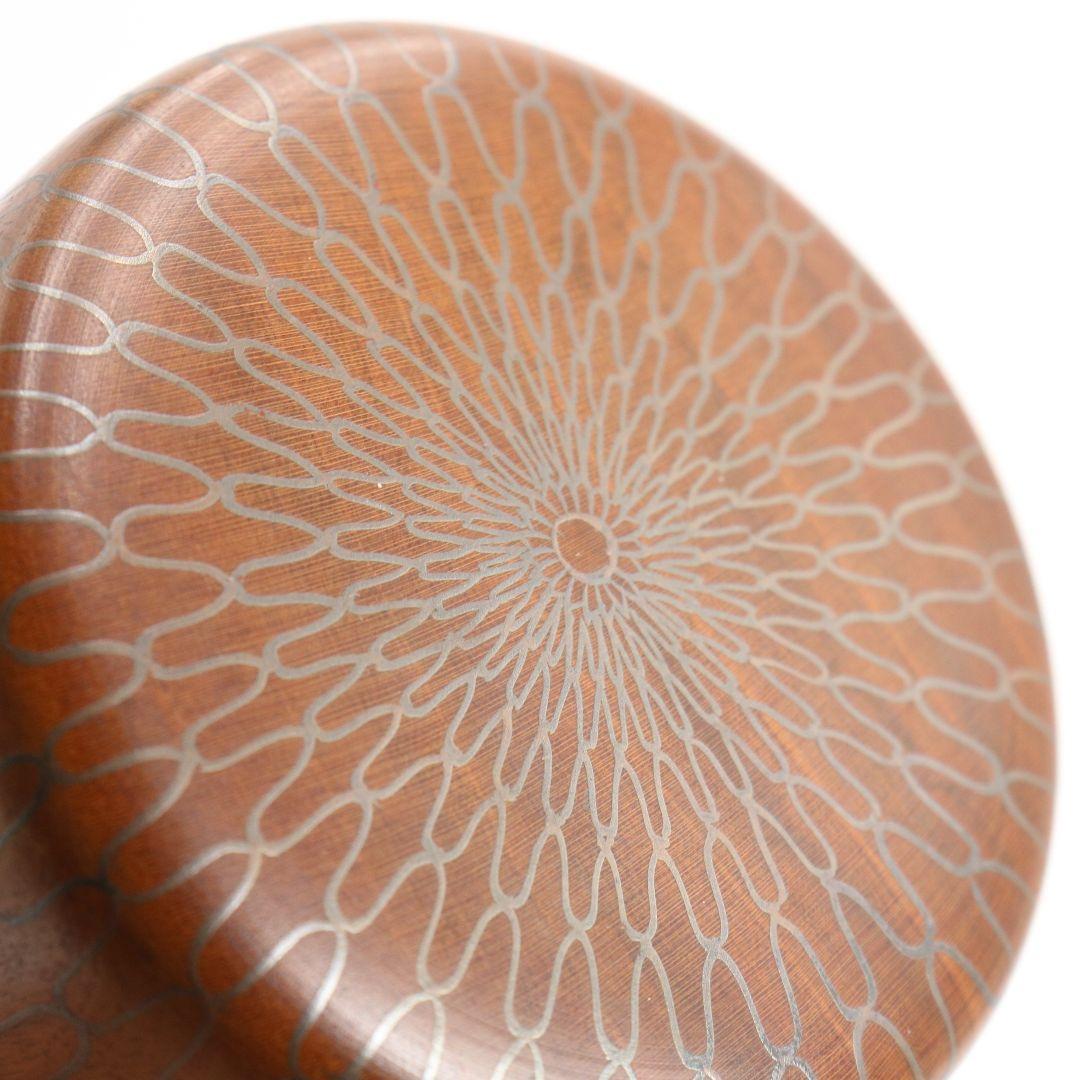 岡本陽斎作 桜川蒔絵 平棗 茶道具 共箱　V773　N2