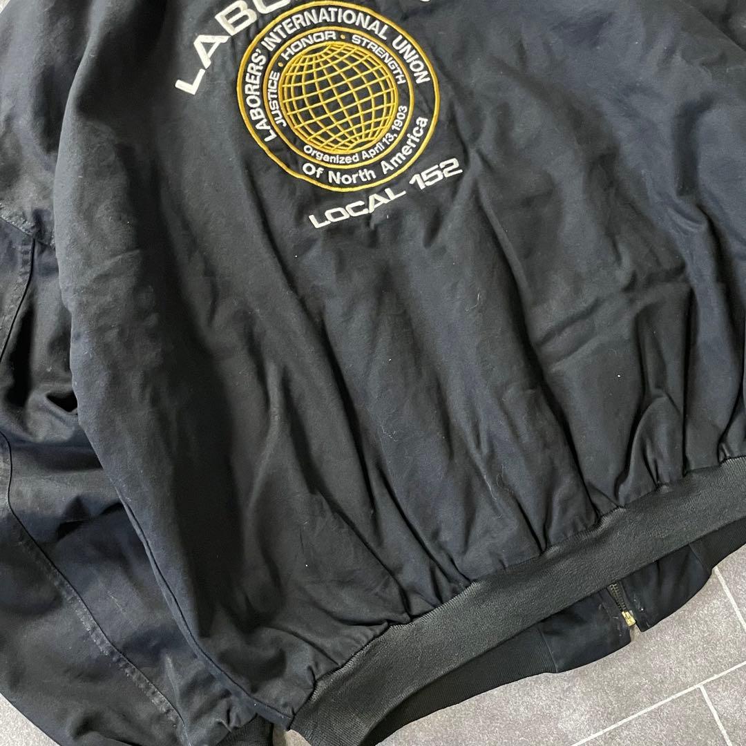 USA製 ダックワークブルゾン アクティブ ブラック 襟コーディロイ