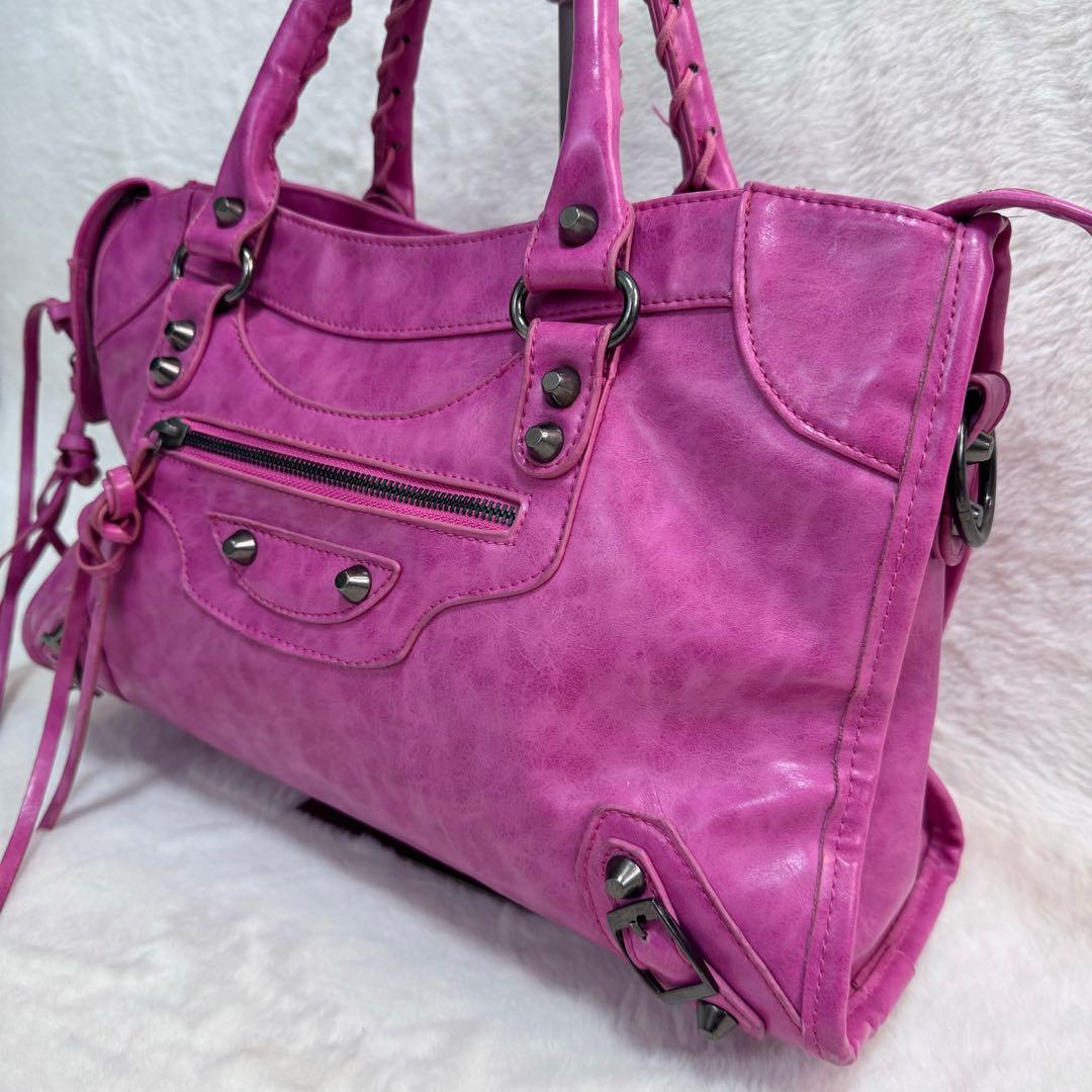 BALENCIAGA シティ city 風　ハンドバッグ　2way ピンク