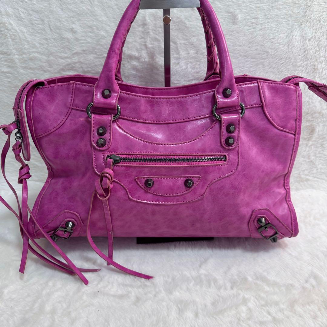 BALENCIAGA シティ city 風　ハンドバッグ　2way ピンク