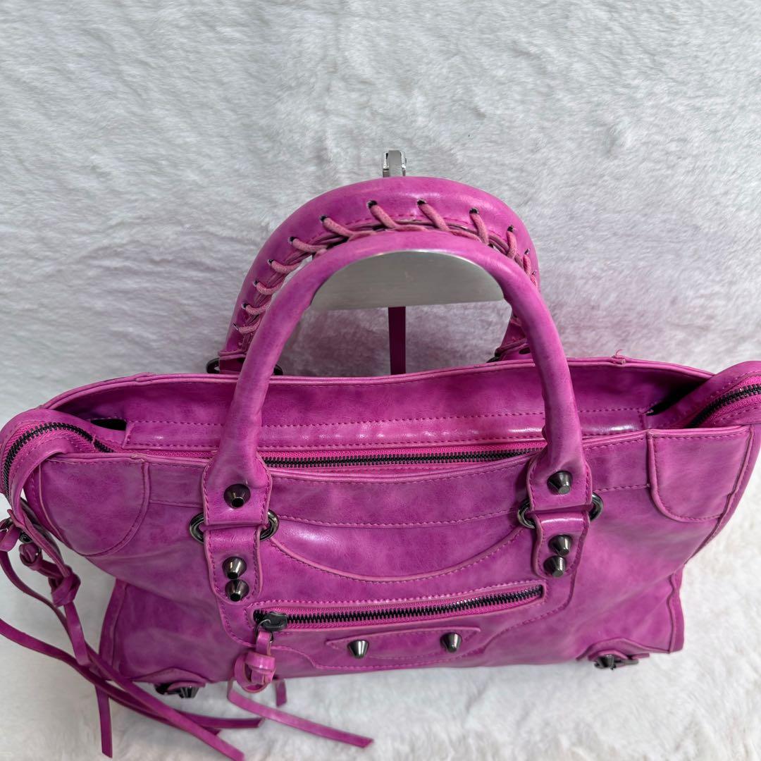 BALENCIAGA シティ city 風　ハンドバッグ　2way ピンク