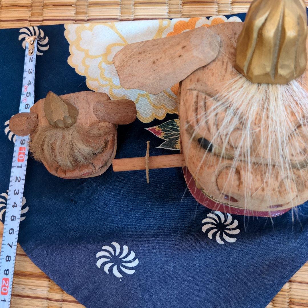 木製 加賀獅子舞 置物 2体セット