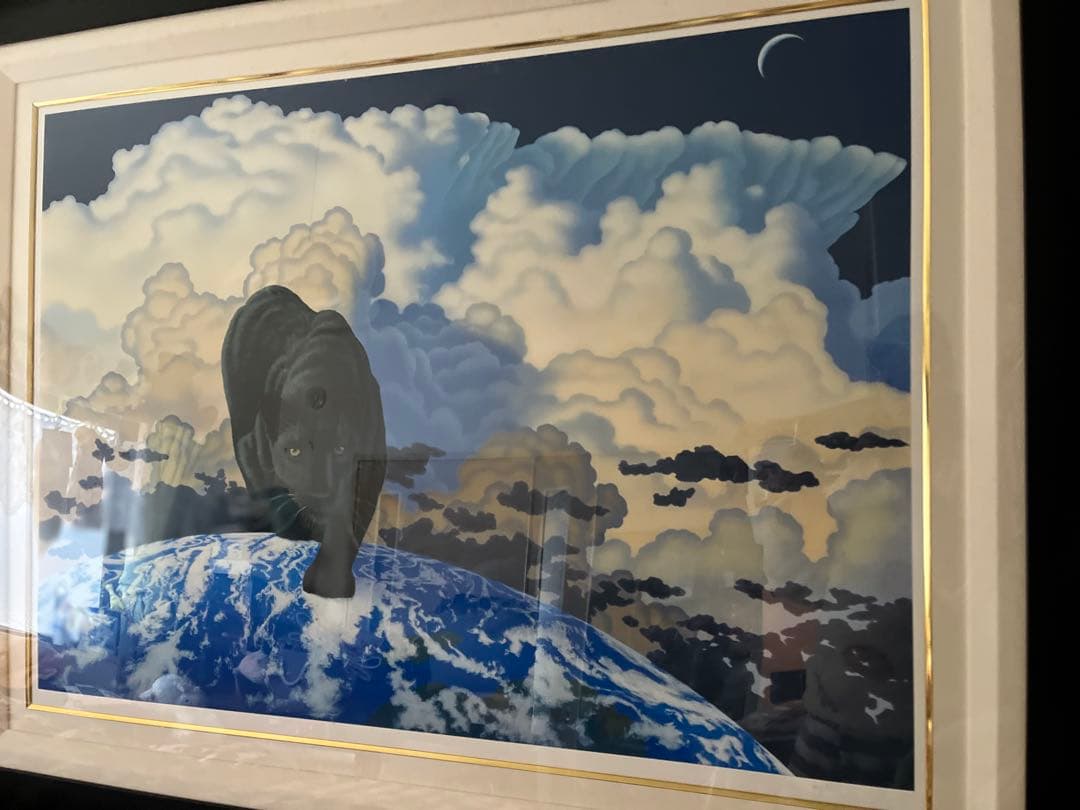 【希少価値の黒豹】シムシメール 「未来を探し求めて」美品 ジークレー 絵画 AP