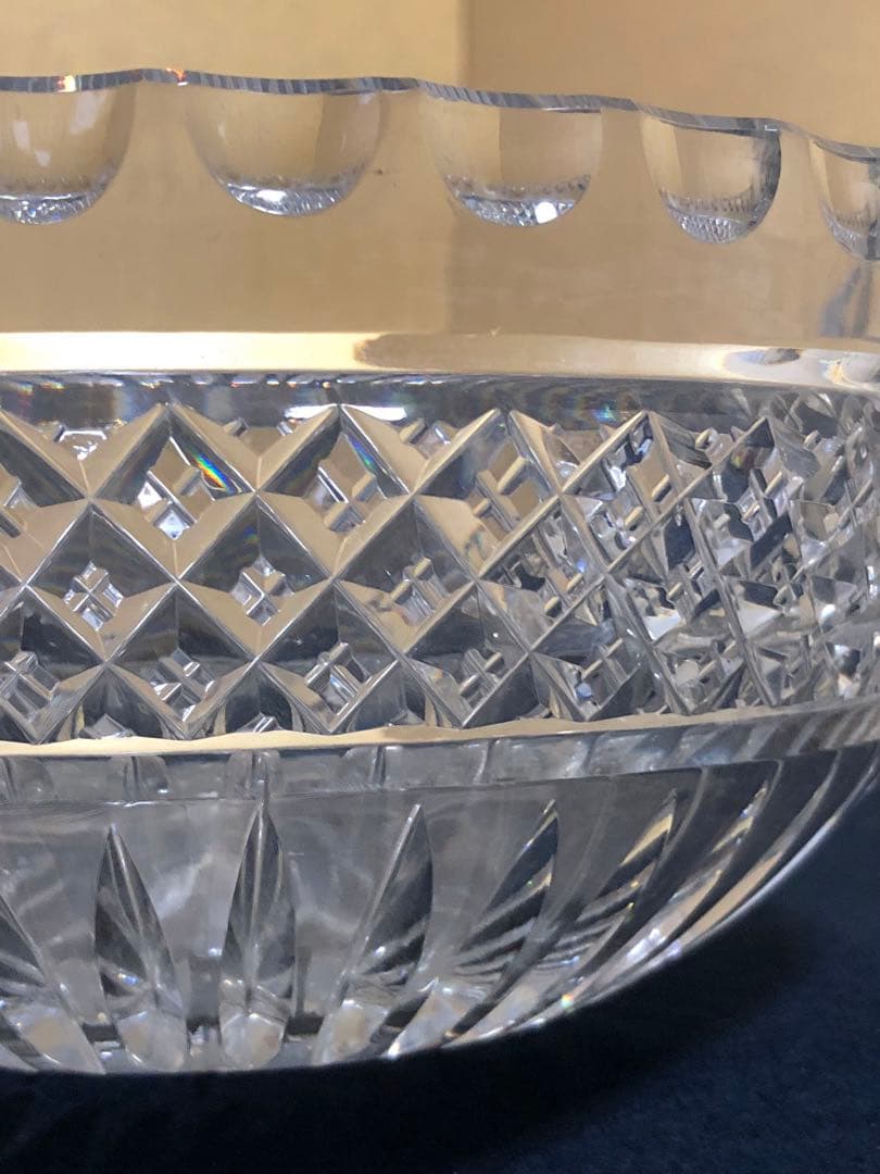 《R》茶道具 硝子 水指 カットガラス ボウル　250714E2