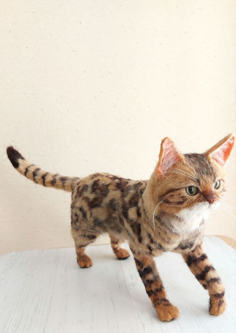 羊毛フェルト　猫(ベンガル)