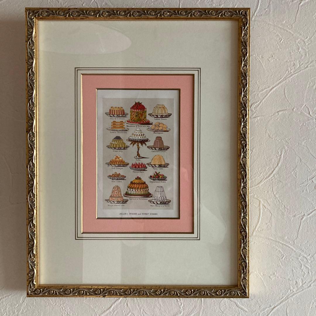 西武骨董市　リトグラフ　額付き　アンティーク　Mrs.ビートン　壁掛け