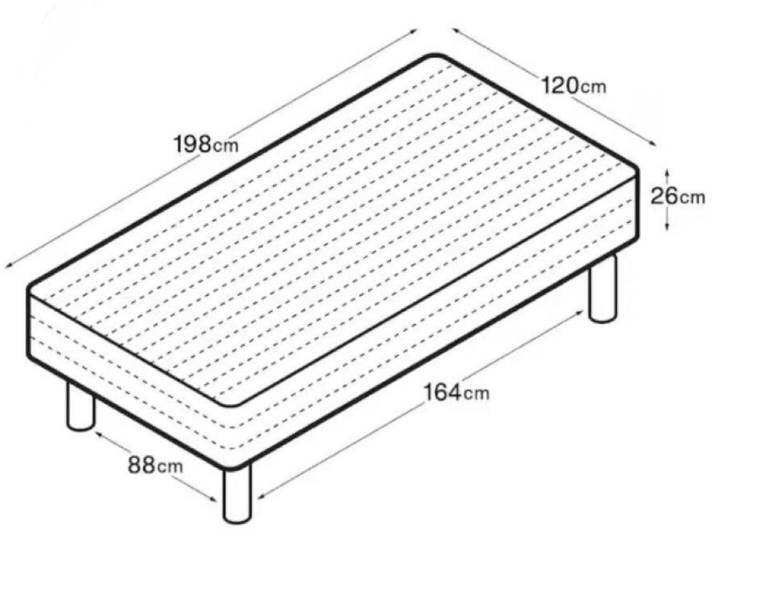送料込み　クリーニング済　無印良品　脚付きマットレス ポケットコイル　セミダブル